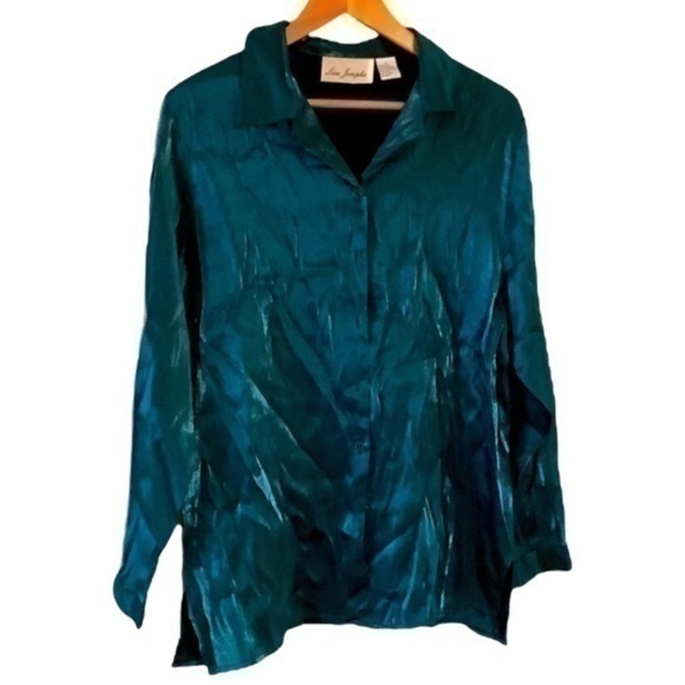 Christmas teal blouse